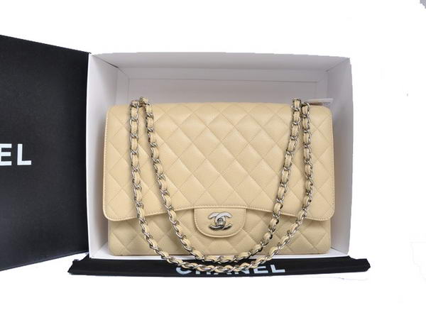 7A Replica Chanel Original Caviar Leather Jumbo Flap Bag A47600 Apricot